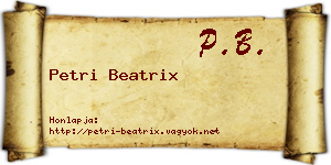 Petri Beatrix névjegykártya